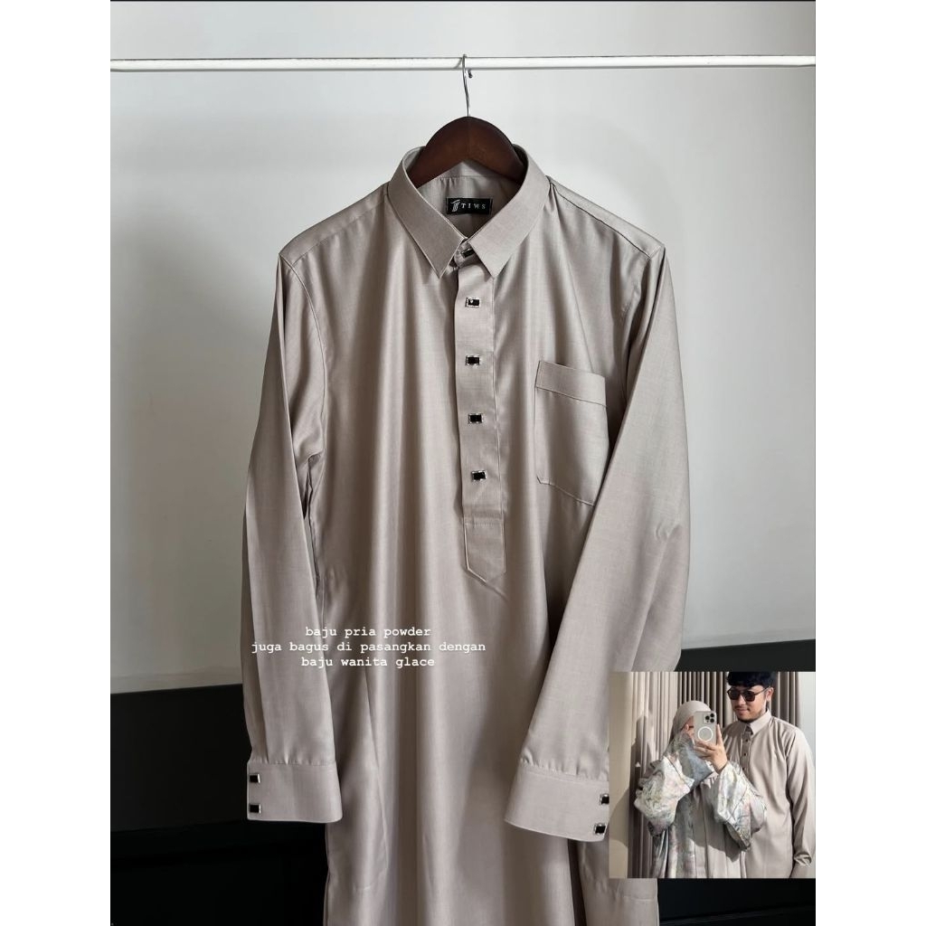 Preloved new JUBAH/ ABAYA PRIA POWDER DEWASA BY TIWS ORIGINAL XL