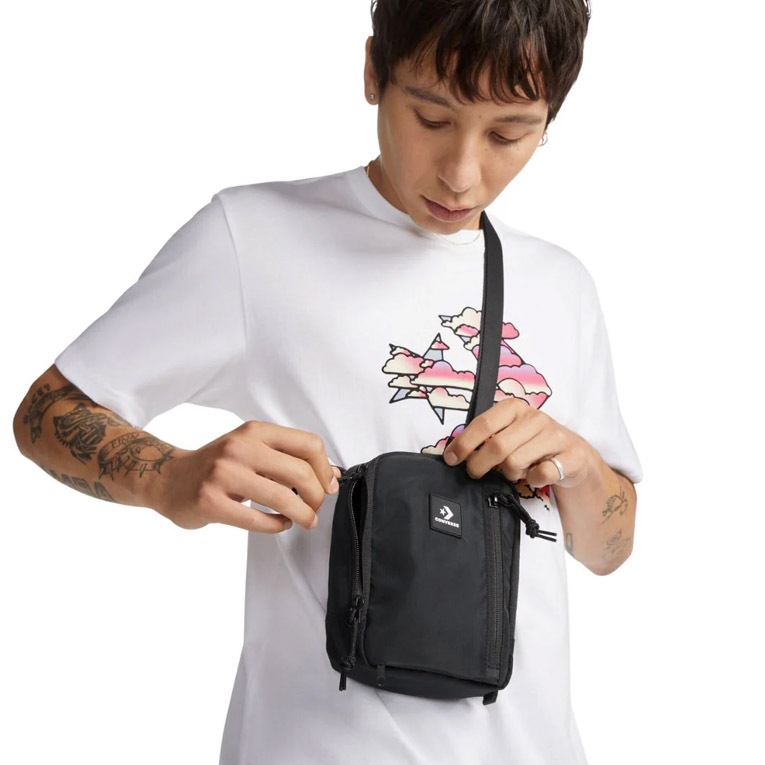 Tas Converse Convertible Crossbody Mini Sling Bag Black ORIGINAL