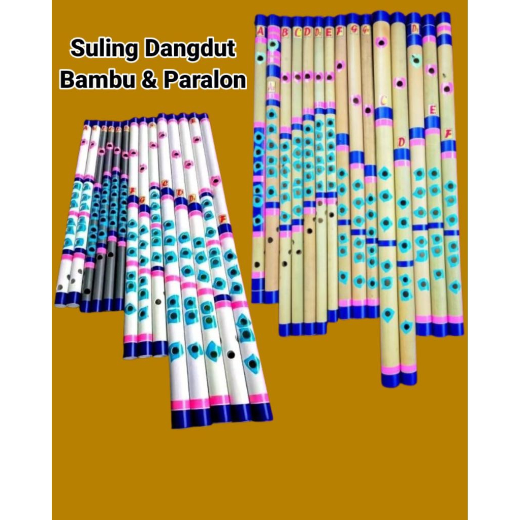 Seruling dangdut dari bambu dan paralon PVC, flat keyboard