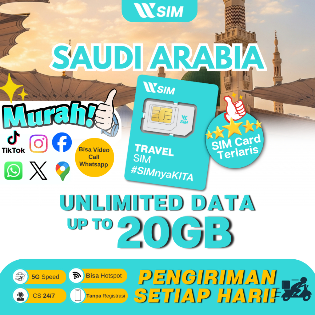 SIM Card Saudi Arabia Unlimited | Internet Arab Saudi 4G/5G | SIM Card Mekkah Madinah Travel | SIM C