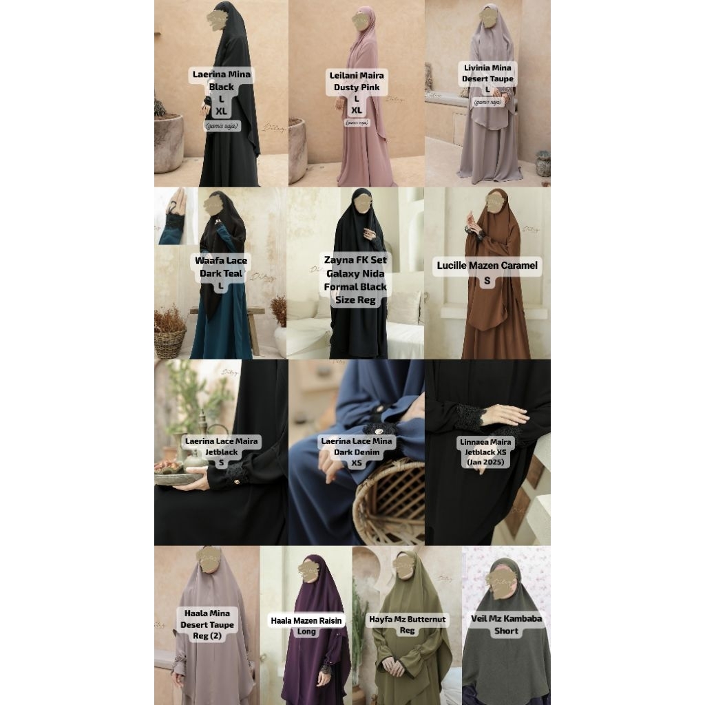 DITSY MOSLEM | HAALA DESERT TAUPE | LIVIANA DESERT TAUPE | LEILANI MINA BLACK | LEILANI MAIRA DUSTY 