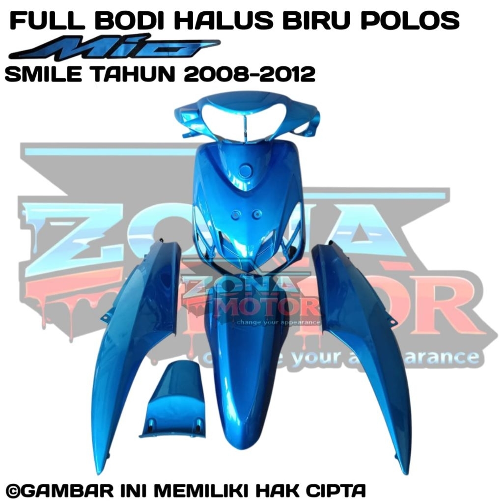 Body halus full set mio smile warna biru polos tahun 2008 2009 2010 2011 2012 bodi motor