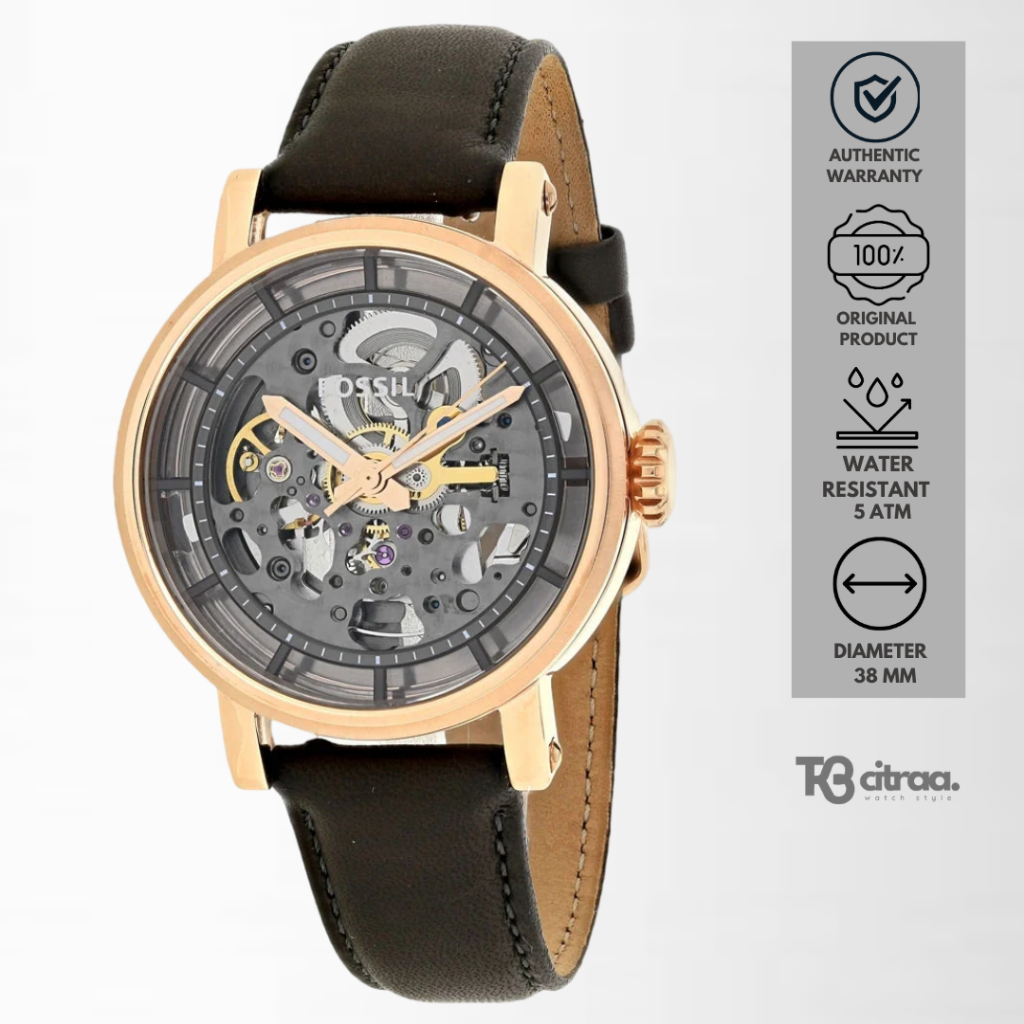 Jam Tangan Wanita Fossil Automatic Boyfriend Kulit Casual Mewah Original ME3089