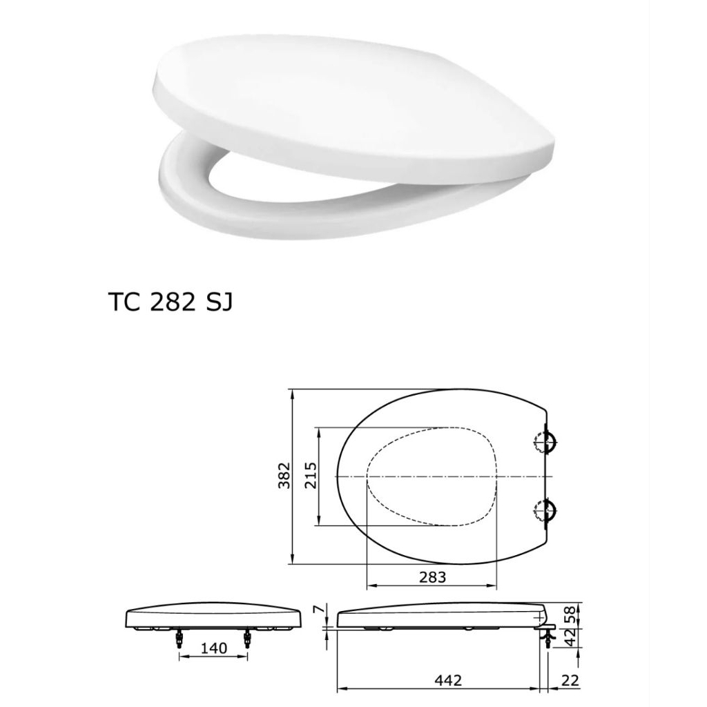 Closet duduk TOTO Seat Cover Toilet Kualitas1 Grade A TC282SJ