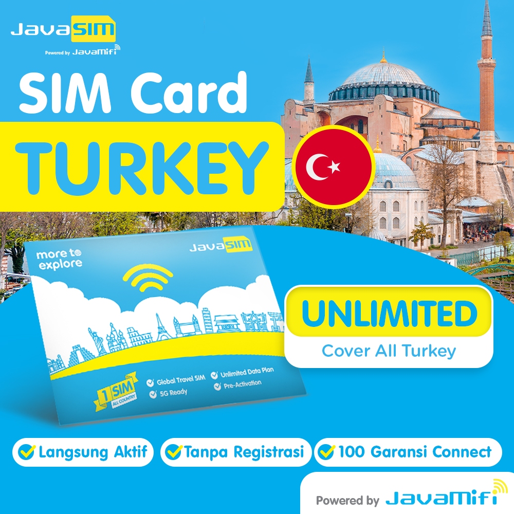 JavaMifi SIM Card TURKEY Unlimited Quota 20-30 HARI