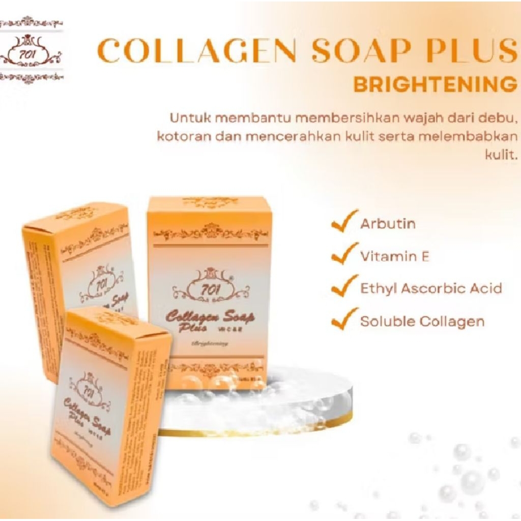 Sabun Kolagen 701 - collagen soap Pemutih Kulit Wajah, Melembabkan, Anti Noda Hitam