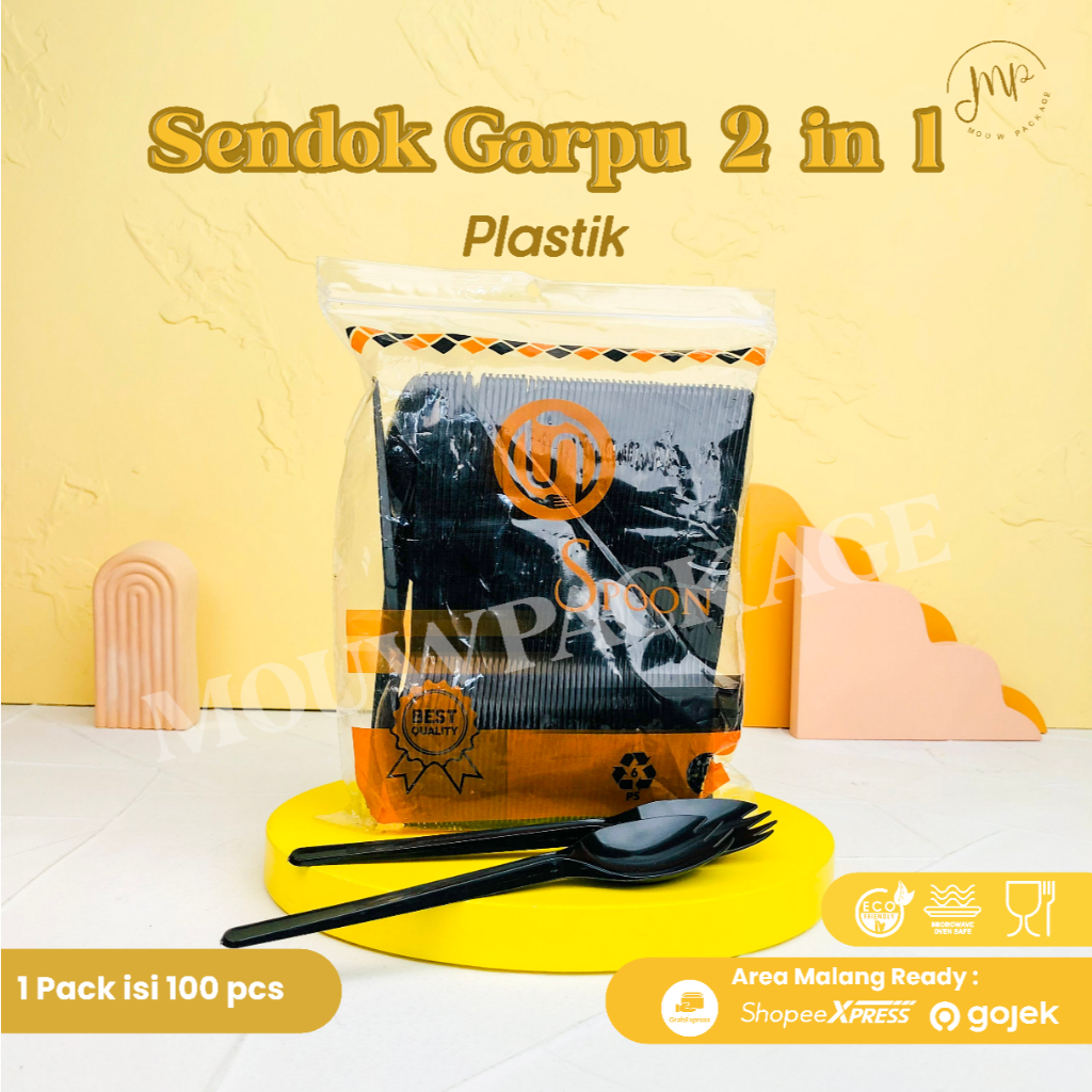 SENDOK PLASTIK 2IN1 / SENDOK GARPU 2IN1 / SPORK