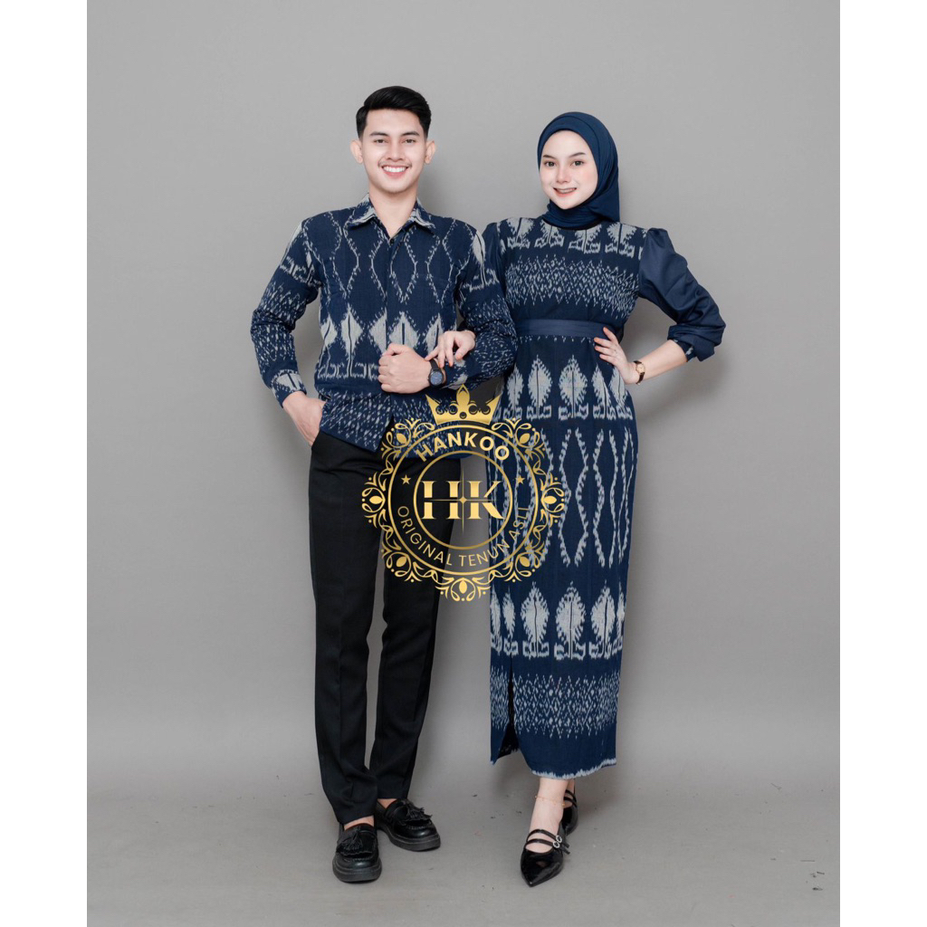KARTINI NAVY COUPLE TENUN - BAJU TENUN COUPLE - COUPLE TENUN KONDANGAN