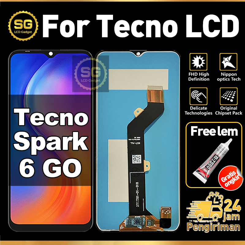 SG LCD Tecno Spark 6 GO Fullset HP Touchscreen Tecno Spark 6 GO Free Lem Glass Touch Screen Digitize