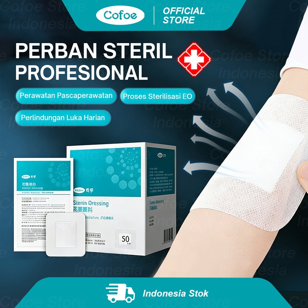 Plester Luka Operasi Plaster Perekat Luka Perban Wound Dressing 10x25cm Plester Putih Medis Besar