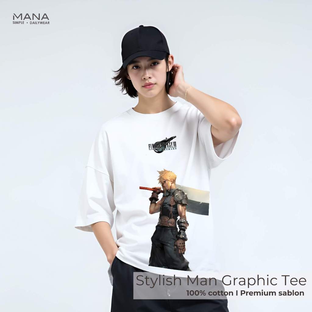 baju kaos pria cowok anime final fantasy - t shirt pria anime final fantasy - kaos baju oversize