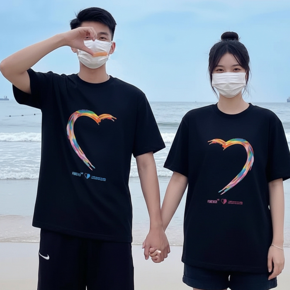 kaos couple pasangan AMORA tshirt cowok cewek pacar kapel kapelan ldr kado hadiah