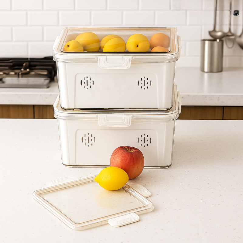 Kotak Penyimpanan Plastik Box Organizer Penyimpanan Sekat Serbaguna Kotak Penyimpanan Kulkas