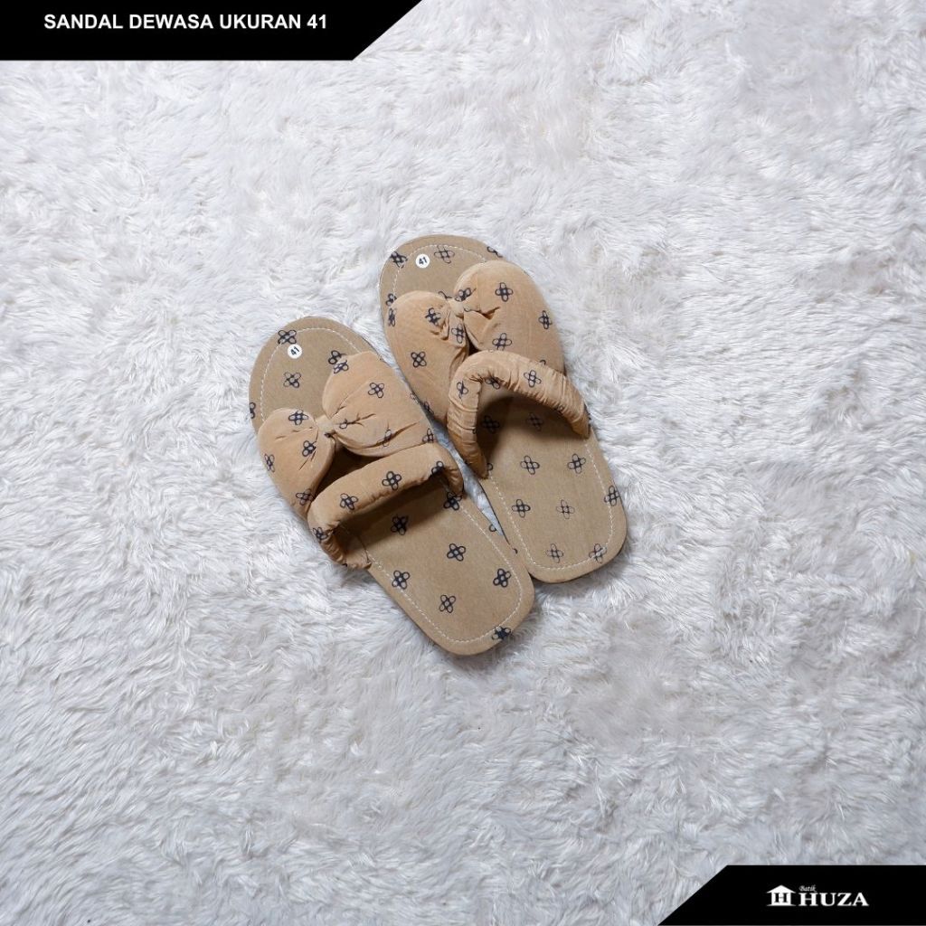 Batik Huza Sandal Wanita Size 41 & 42 | Sandal Dewasa | Sandal Batik Rumah