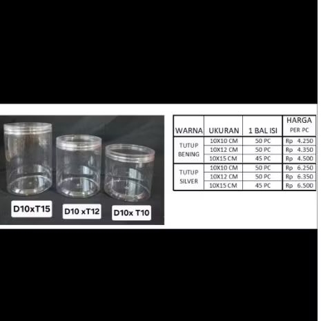 TOPLES PLASTIK TABUNG ULIR BENING DIAMETER 10 CM 10X10 10X12 10X15