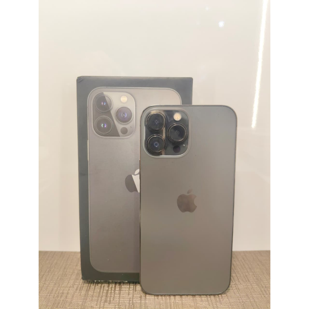 SECOND IPHONE 13 PRO MAX 128GB GRAPHITE BH 77% EX GARANSI RESMI INDONESIA PA/A