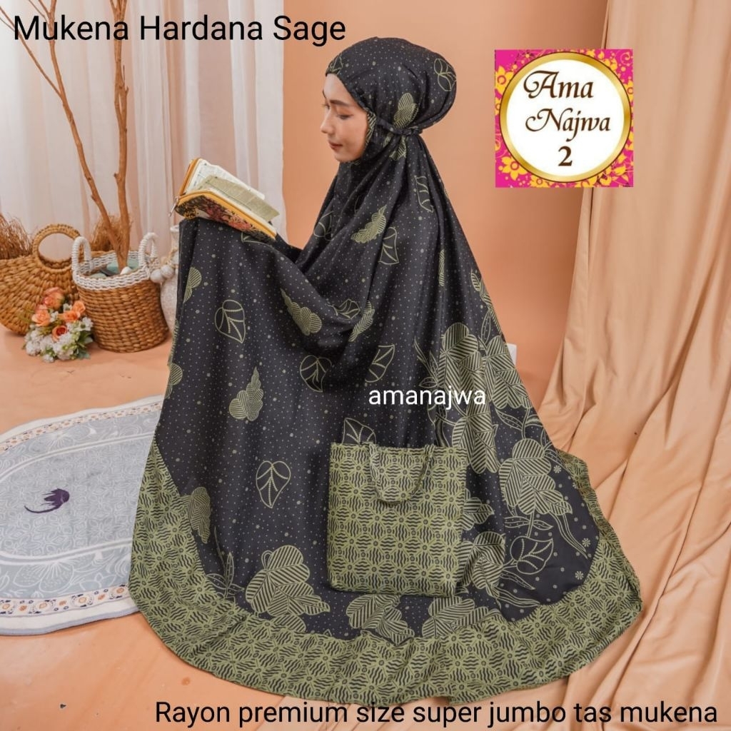 Mukena Hardana Batik Adem Bahan Rayon Mukena Batik Motif Bunga Super Jumbo   by Ama Najwa
