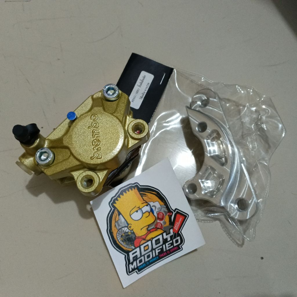 kaliper Brembo 2p Rukus grade A20 Thailand plus breket Mio,Fino,soul disc 220mm
