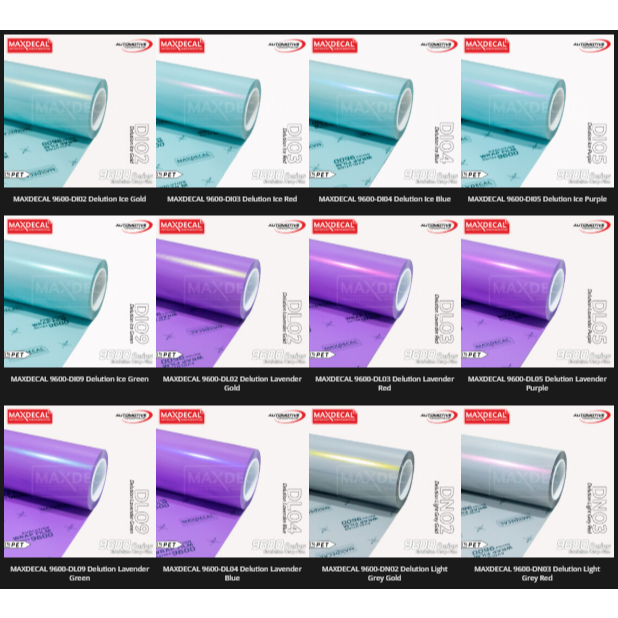 MAXDECAL 9600 Series Delution Sticker Skotlet Mobil PET Lembayung Lebar 152 cm (Meter) Car