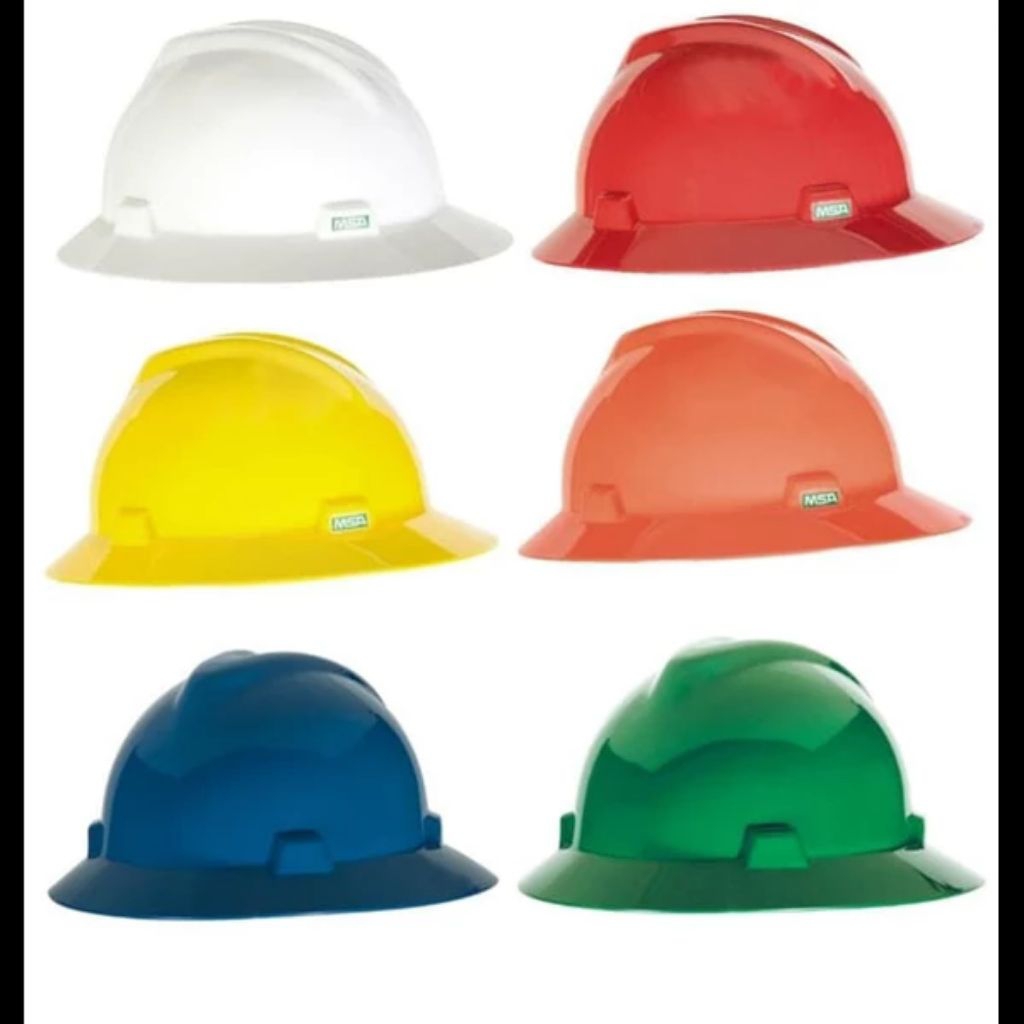 Helm Safety MSA Fullbrim Fastrack Fullset Tali Dagu - Helm Proyek Lokal SNI Merk MSA Fullbrim Berkua