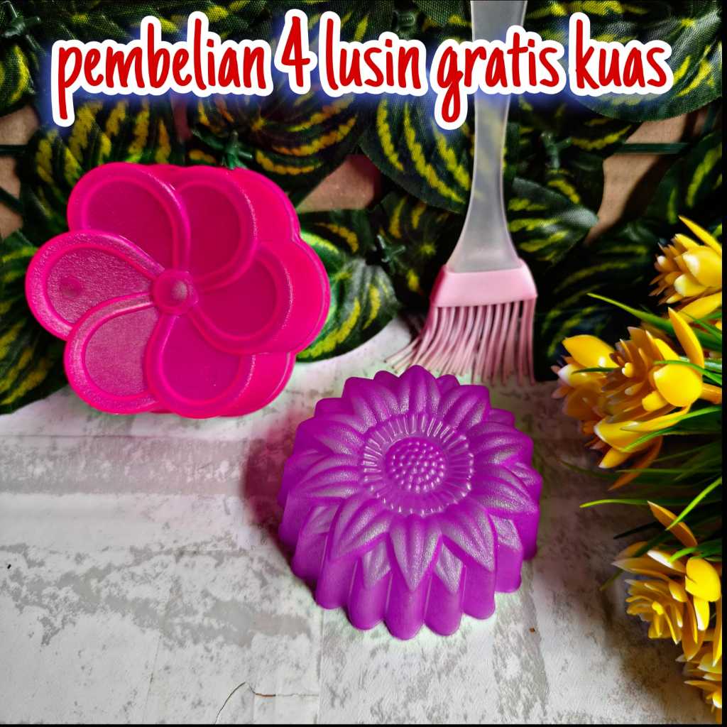 Isi12 Cetakan Kue Jasmine Teratai Besar Plastik / Cetakan Puding Putu Ayu Bolu Agar Bunga