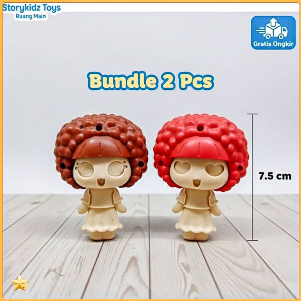 2 Pcs Figure Mocmoc Eggido Surprise Boneka Rambut Kribo Mainan Koleksi Unik Lucu Pajangan Dashboard