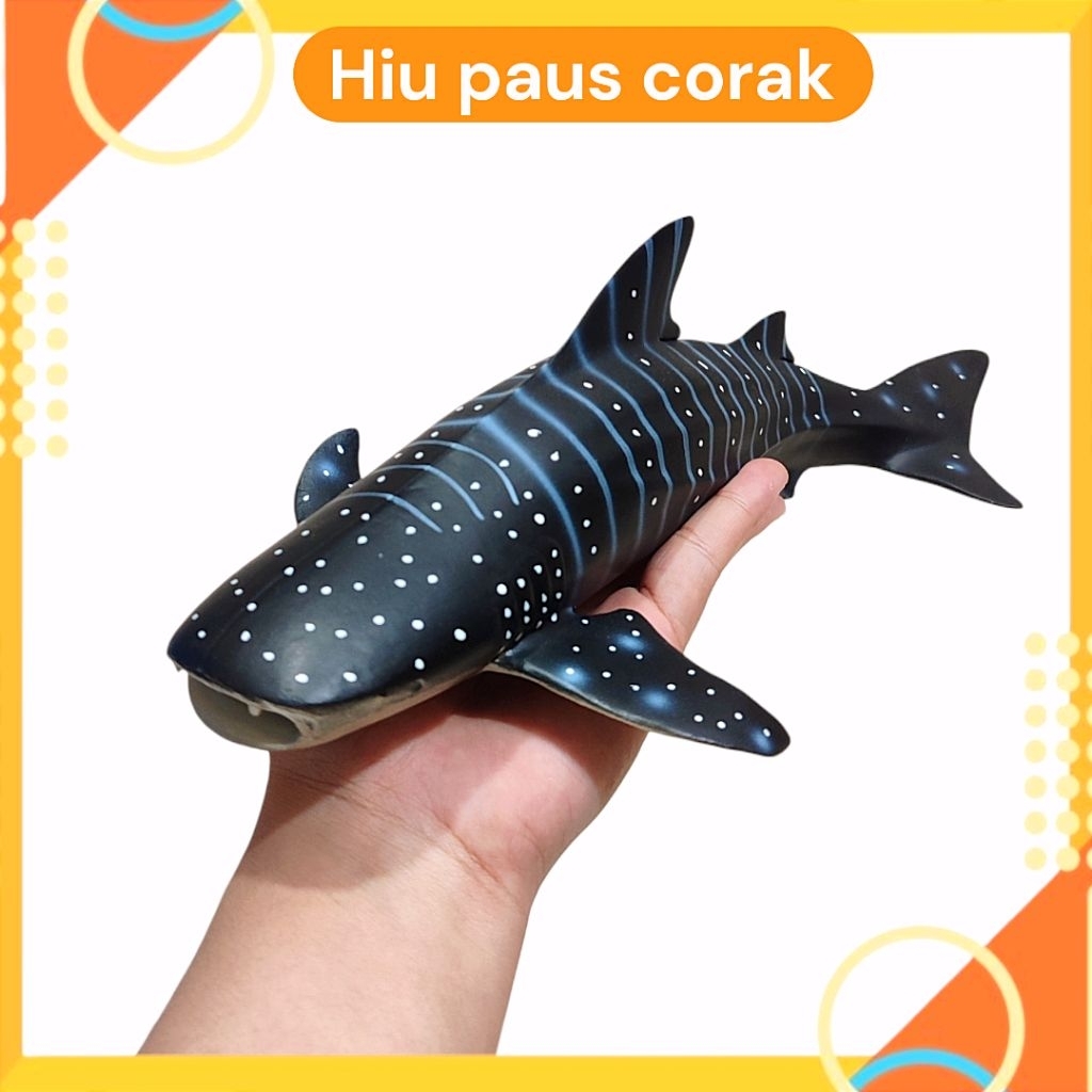 Figure Ikan Hiu Paus Whale Shark 30cm Mainan Hewan Laut Hiu Paus Hitam