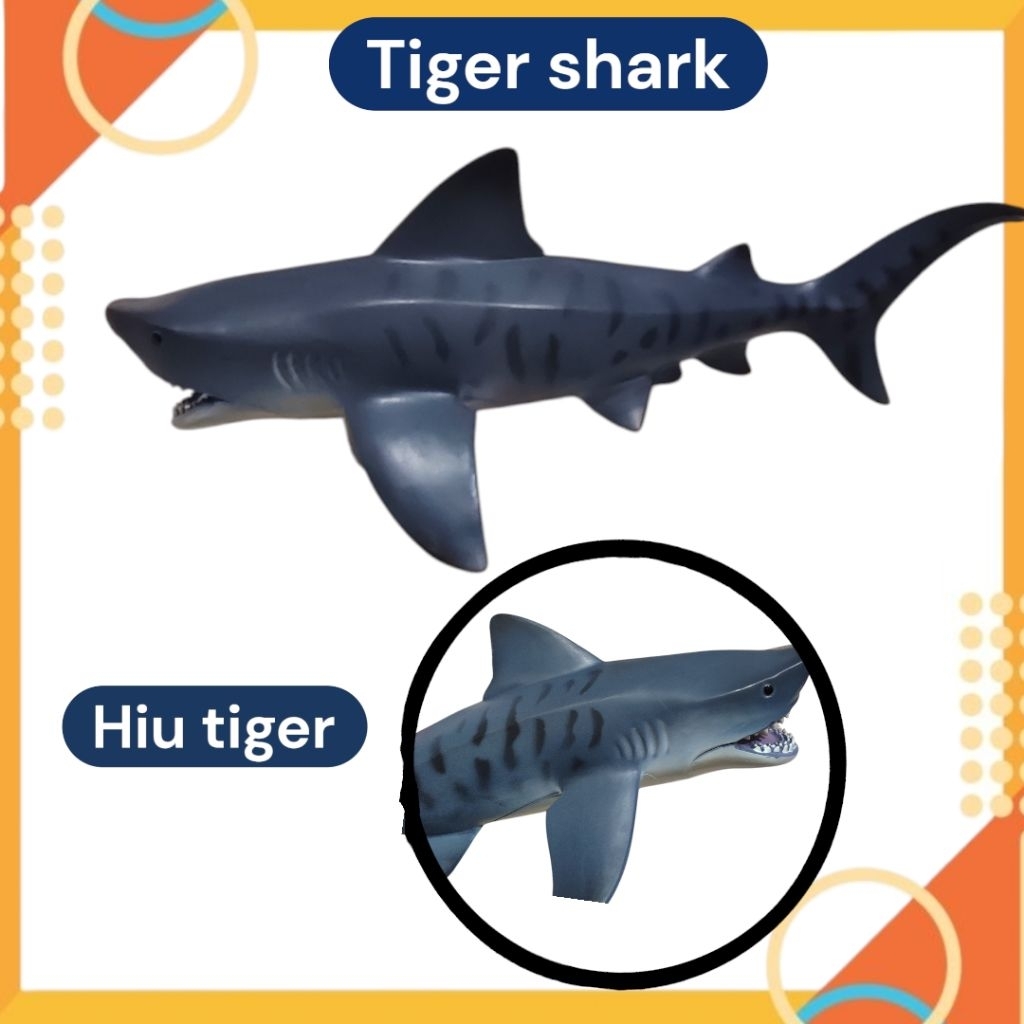 Mainan Hiu Paus Megalodon Tiger Shark Figure Hewan Laut Hiu Paus Animals