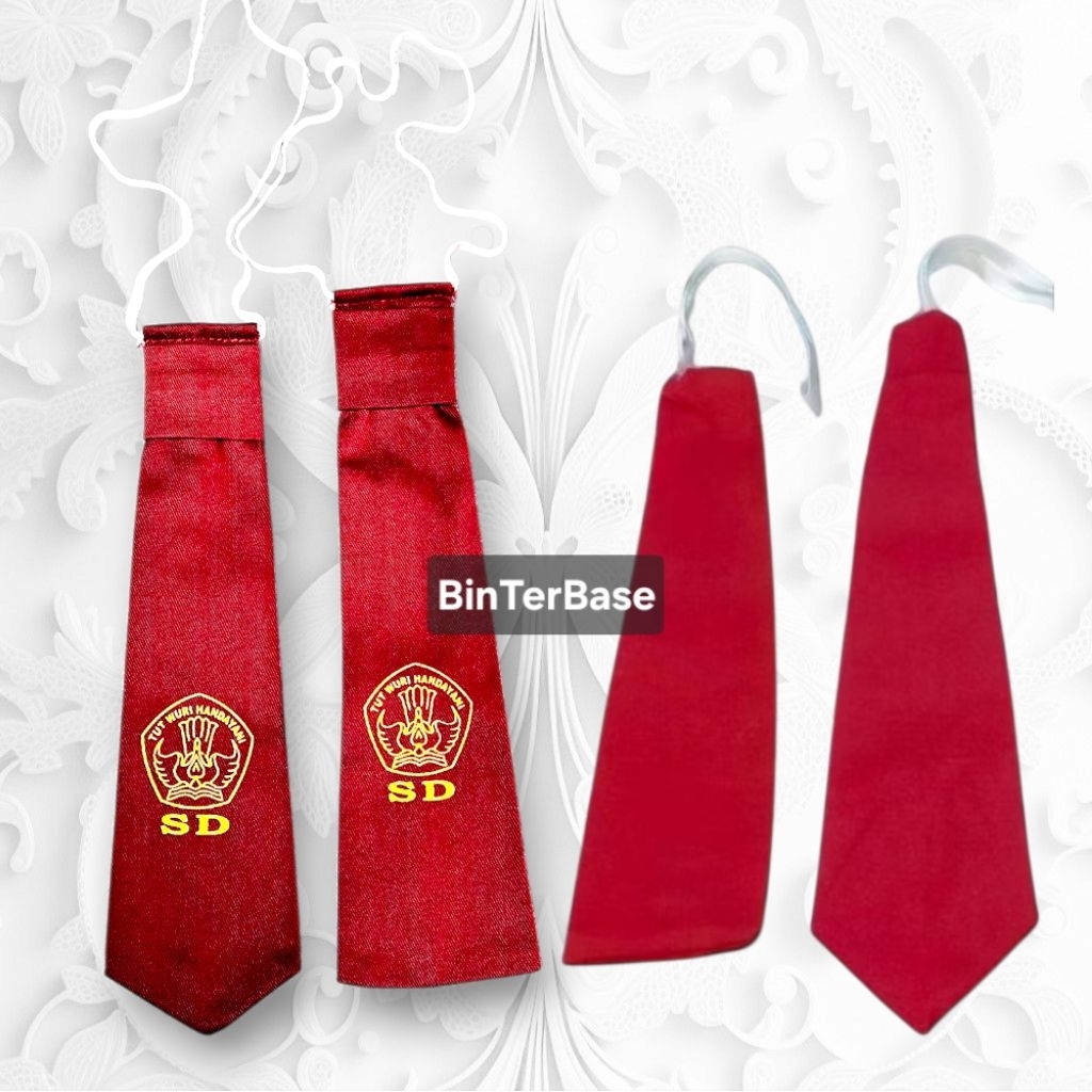 Dasi sekolah dasar anak SD merah polos dan Benly Logo Sablon anak laki-laki perempuan cowok cewek tu