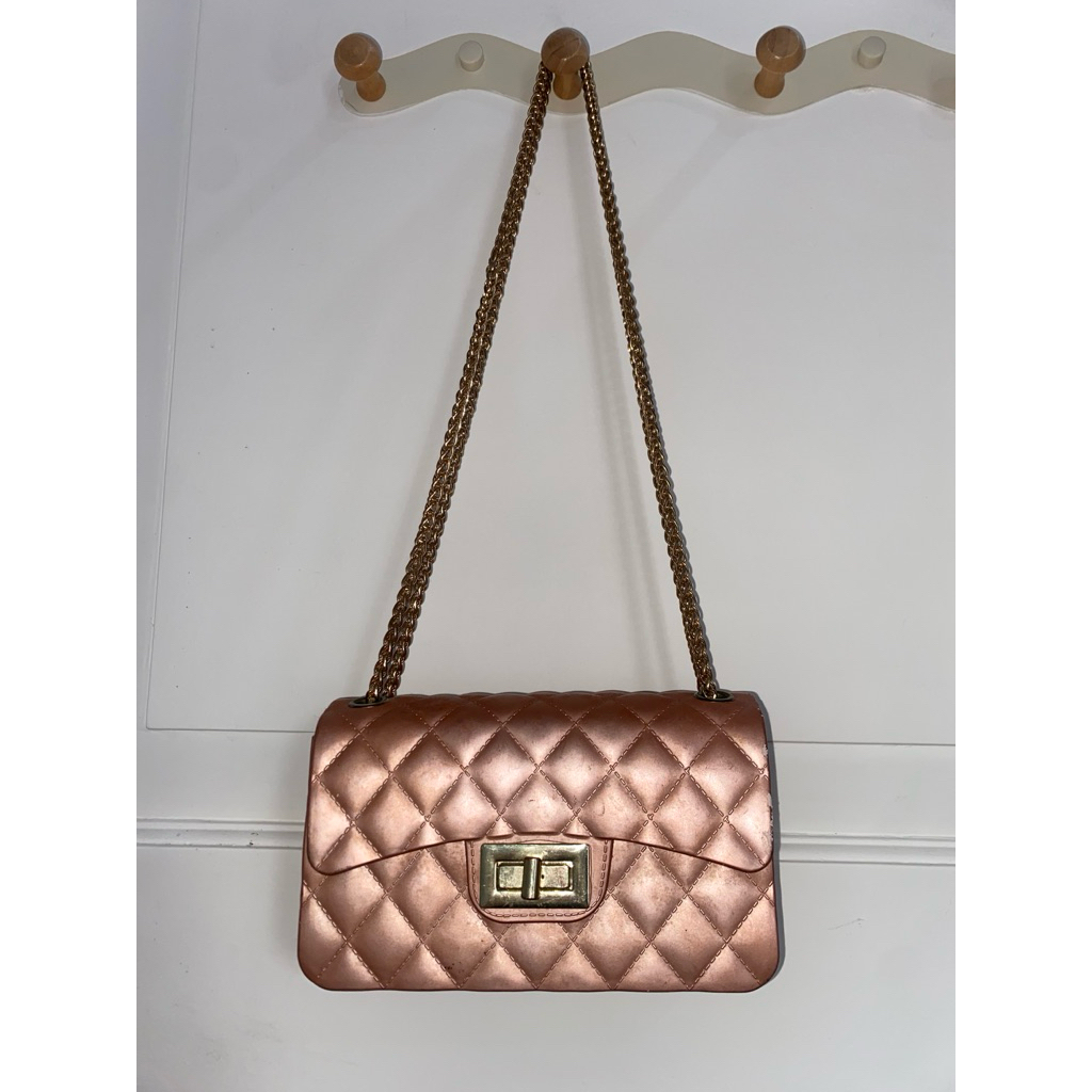Tas Pink Gold Strap Preloved