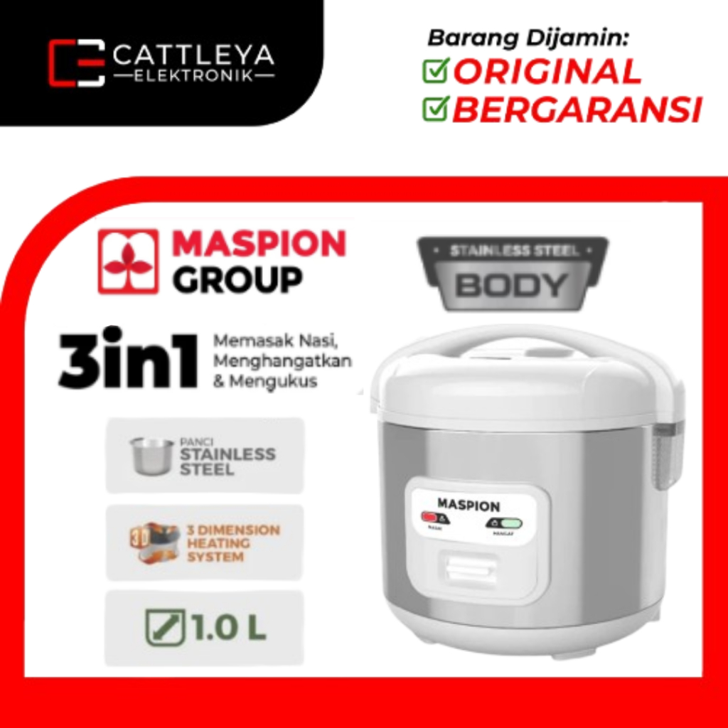 [COD] MASPION RICE COOKER / MAGIC COM MRJ-1003 TSS / MJR 1003 TSS / MRJ1003 TSS (1 LITER) GARANSI RE