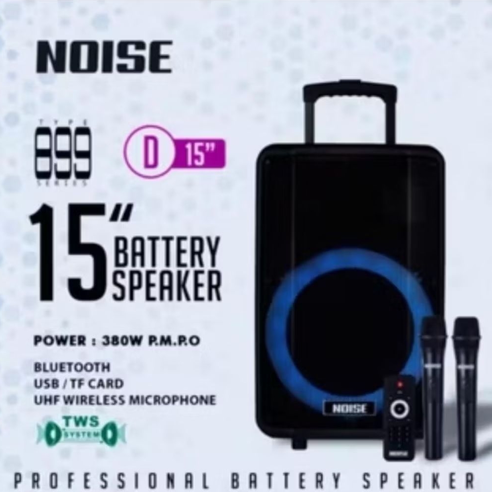 SPEAKER PORTABLE NOISE 15 INCH DOUBLE 889 B NEW MEETING KAROKE MIC BLUETOOTH 899B IN INCH