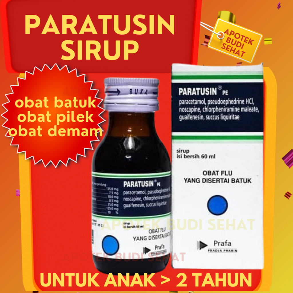 Paratusin Sirup Obat Flu 60 ml Obat Demam Anak Obat Batuk Anak Obat Pilek Anak Obat Hidung Tersumbat
