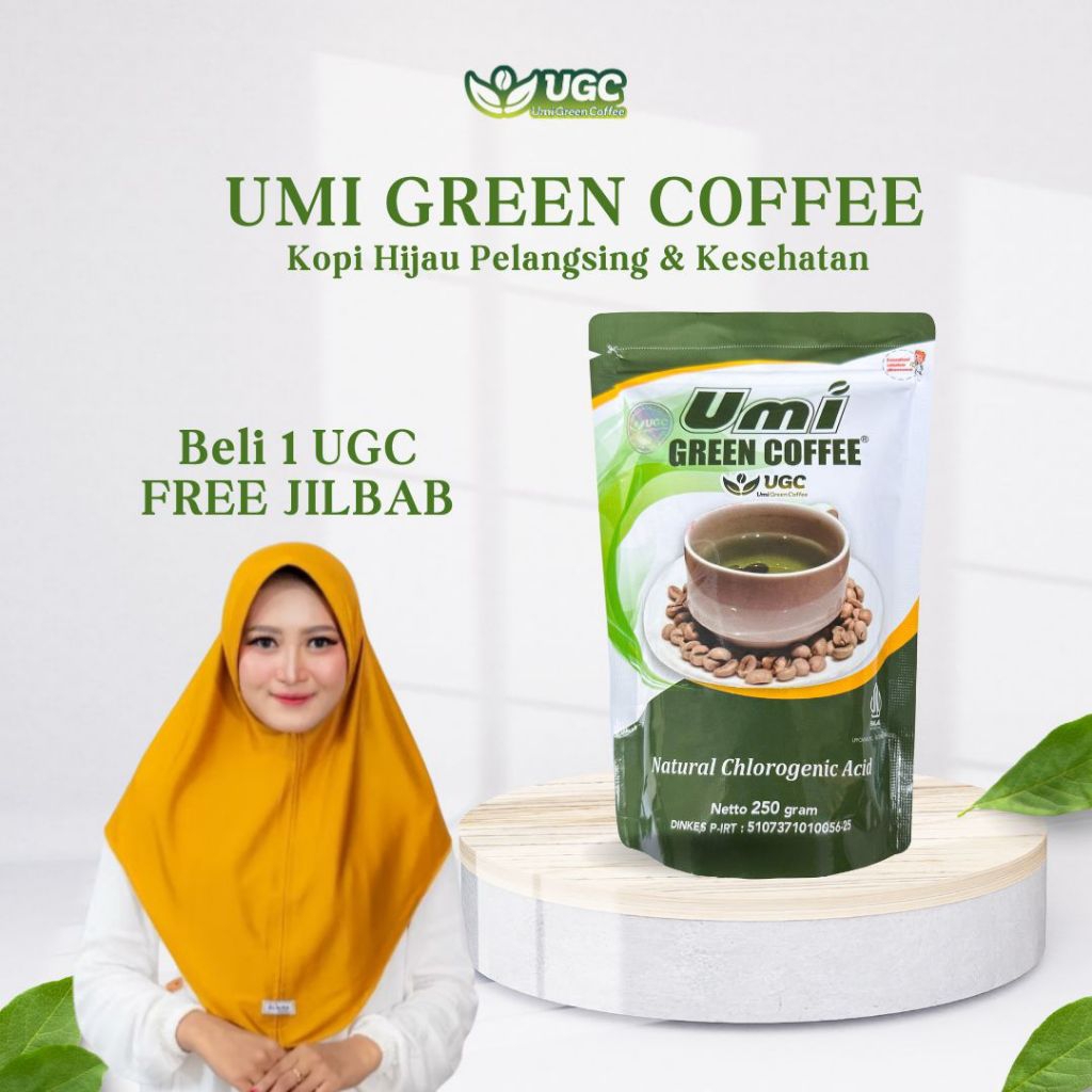 Umi Green Coffee Original 100% - Kopi Diet Pelangsing FREE JILBAB BPOM