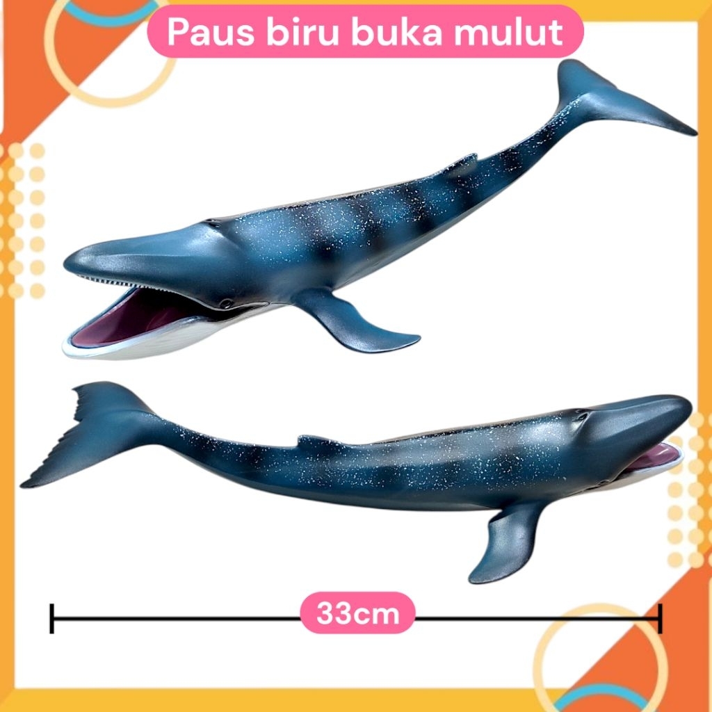 Mainan Ikan Paus Biru Shark Mainan Hewan Laut Hiu Paus Biru 33cm