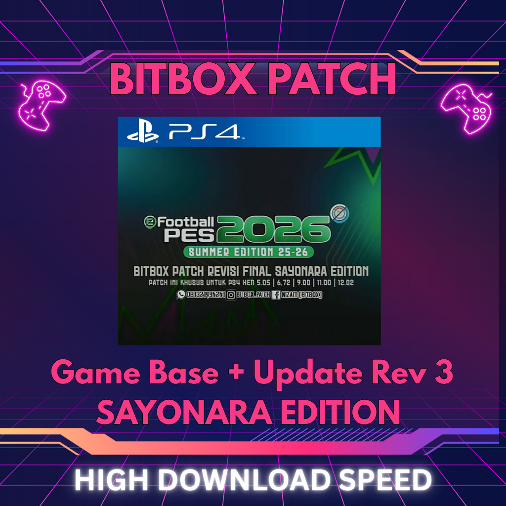 EFOOTBALL PES 2026 PS4 HEN – Bitbox Patch Summer Update REV 3 | Update Terbaru 2025/2026