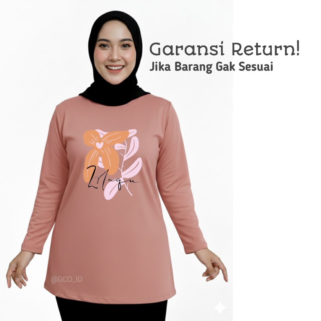 Semitunik Oversize Zolaqu Original Terbaru 2025 Motif Terbatas | Kaos Wanita Dewasa Pink Peach Motif