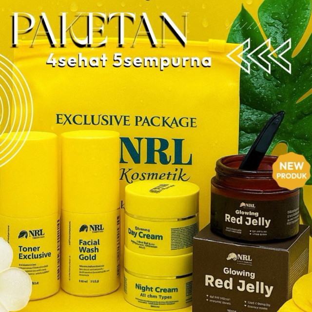 PAKET CREAM EKLUSIF + RED JELLY MENCERAHKAN KULIT WAJAH NRL KOSMETIK BPOM ORIGINAL