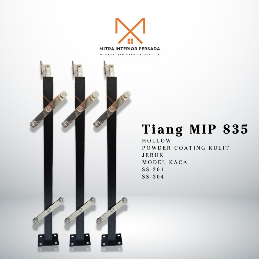 Tiang Railing MIP 835 Coating Railing Tangga kaca stainless minimalis