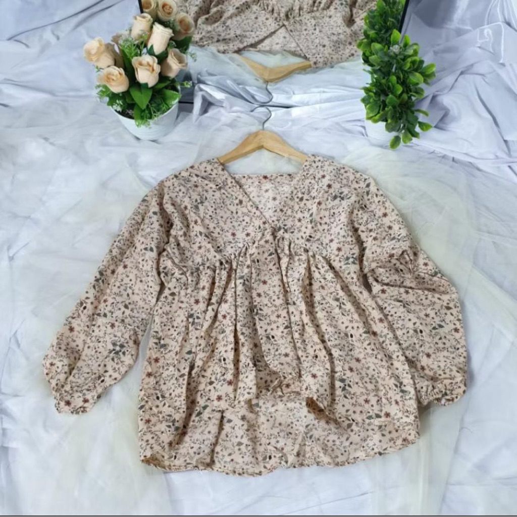 PL  BLOUSE VINTAGE KOREAN STYLE SESA BLOUSE / korea top/ Blouse bunga balon  Blouse korean style/ata