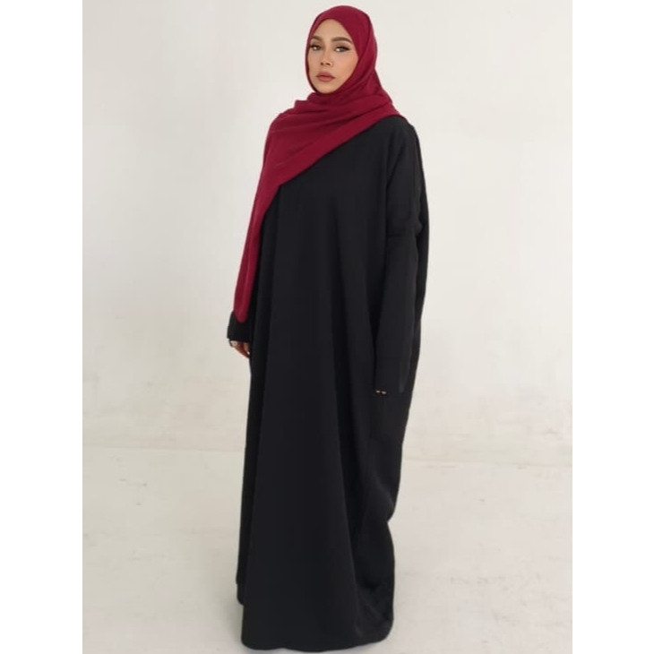 Lokalaja Abaya Aruna Anti UV Black - Abaya Wanita Muslimah Elegant - Gamis Abaya Wanita Kekinian