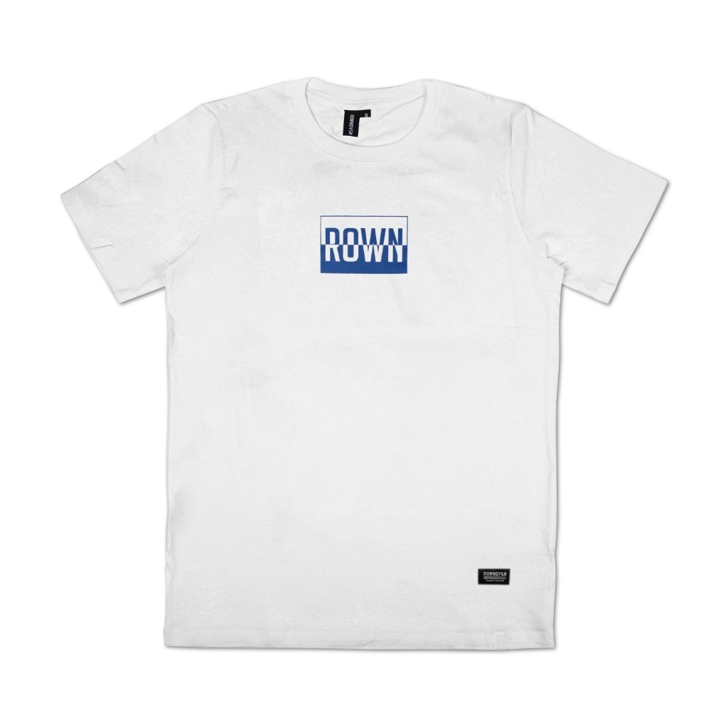 T-Shirt Pria Kaos Rown Division Putih - Rown Division Kaos Flampy White - Rowndvsn Kaos Pria Distro