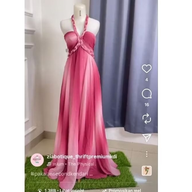 Gaun super mewah dress barbie kualitas butik double furing gaun pesta gaun pink