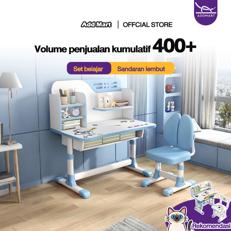 Meja Belajar Anak Set Kursi Meja Belajar Aesthetic Meja Kerja Minimalis