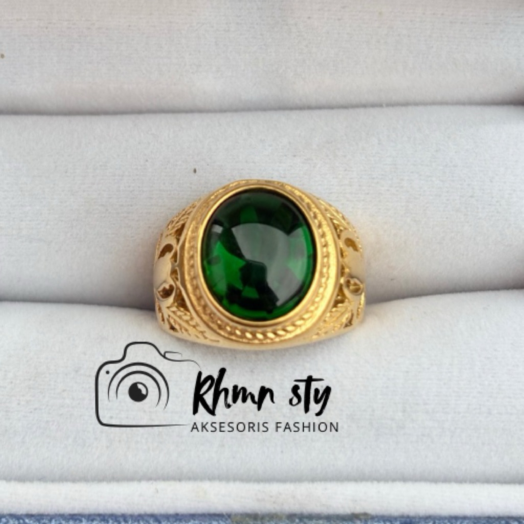 cincin Batu green aquamarine cutting bawah