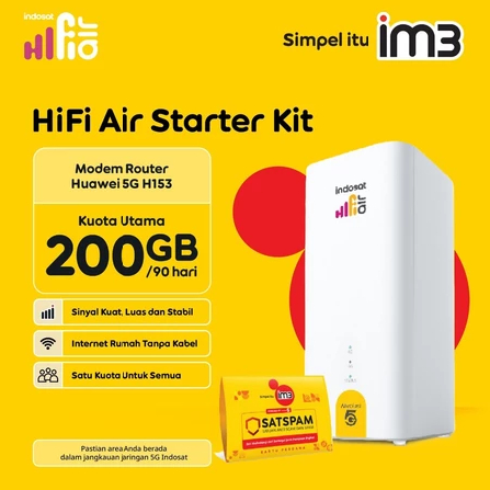 Indosat HiFi Air 5G H2 Modem 5G WIFI 6 High Speed 200Gb 90Hari