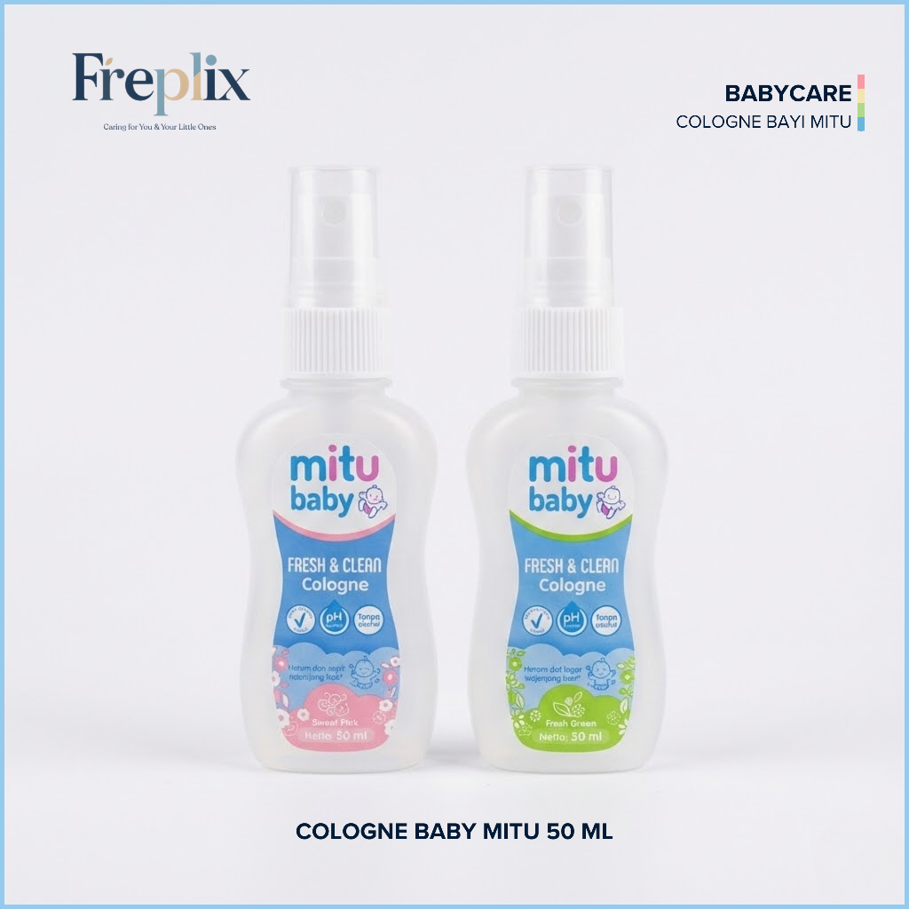 Mitu Baby Cologne Parfum Bayi  Fresh Sweet Pink and Fresh Green | 50 ml | Baby Care | FREPLIX