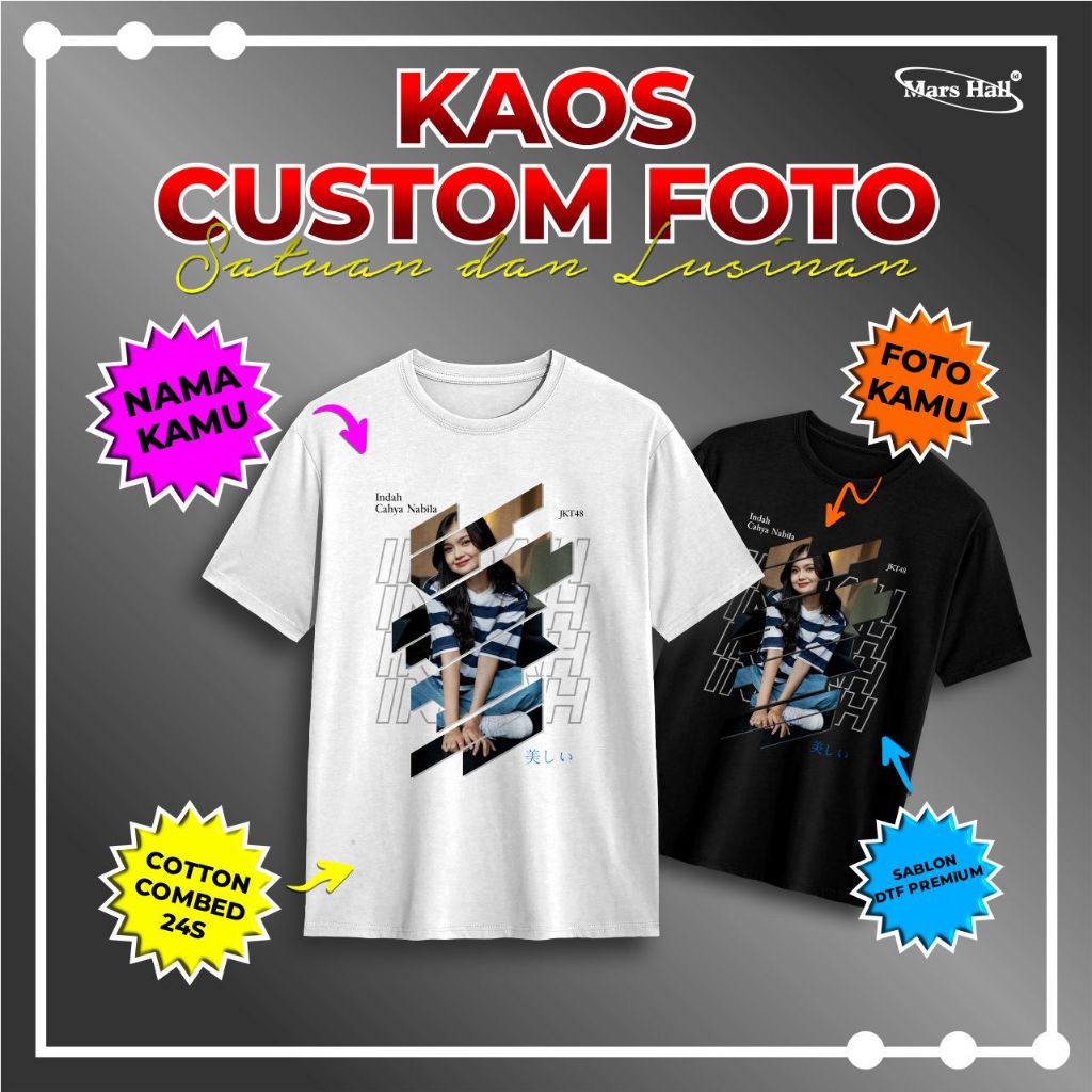 KAOS AESTHETIC CUSTOM FOTO | KAOS SABLON SATUAN