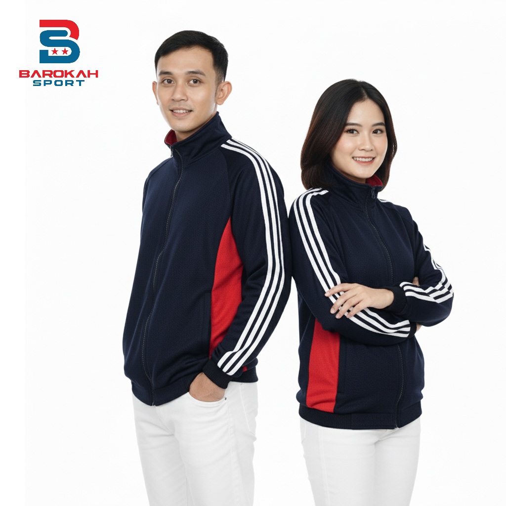 HM Barokah - Jaket Olahraga Laki Laki Perempuan Jaket Training Unisex Jaket Trening Jacket Sport Tre