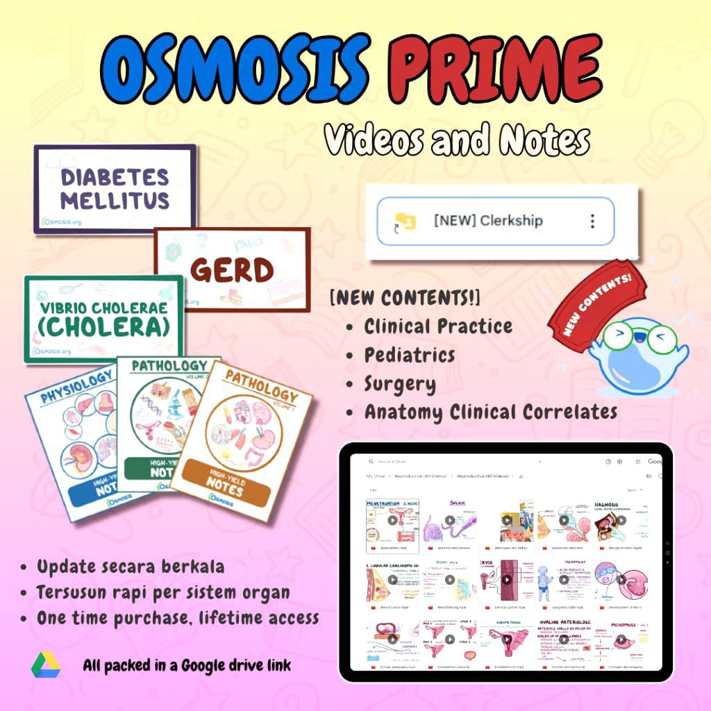 Osmosis Prime Package Videos and Notes.
Lifetime Access